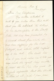 Letter to] Dear Mrs. Chapman [manuscript