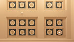 Ceiling rosettes. Thurgood Marshall U.S. Courthouse in the financial district of New York City