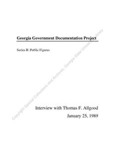 Thumbnail for Thomas Allgood oral history interview, 1989 January 25