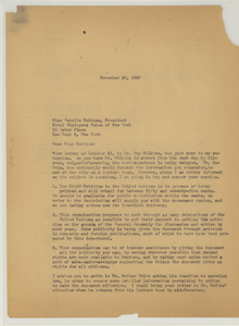 Letter from Hugh H. Smythe to Hospital Employees Union of New York