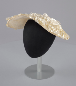 Cream sun hat with flowers from Mae's Millinery Shop