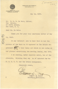 Letter from Emmett J. Scott to W. E. B. Du Bois