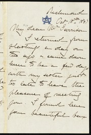 Letter to] My Dear Mr. Garrison [manuscript