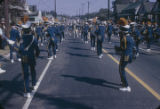 Booker T. Washington marching band performing during a homecoming parade down Highland Avenue in Montgomery, Alabama.