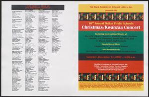 Program: 10th Annual Dallas Public Schools Christmas/Kwanzaa Concert