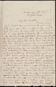 Letter from Deborah Weston, Boylston Street, Boston, to Ann Bates Weston, May 8th, 1835