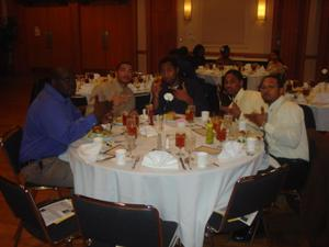 Group seated at 2005 Black History Month event