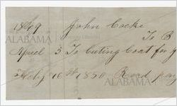 Receipt for payment from John Cocke to B. O'Donnell, February 16, 1850