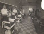 Nelson, Marvin, and Spurgeon Malden in the Malden Brothers Barbershop at 407 South Jackson Street in Montgomery, Alabama.