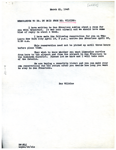 Memorandum from Roy Wilkins to W. E. B. Du Bois