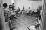 Staff meeting at the Southern Courier office in the Frank Leu Building in Montgomery, Alabama.