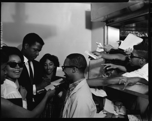 Sidney Poitier at Howard [University], May 1964 [cellulose acetate photonegative]