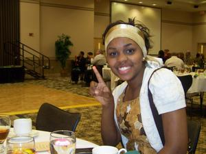 Student seated at 2009 UNT Black History Month event