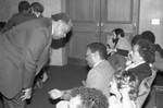 Paul Winfield and Jean Stapleton at a meeting on the homeless, Los Angles, 1986