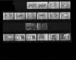 Set of negatives by Clinton Wright including debutantes at a fashion show, Desert baseball team, and basketball candids, 1966