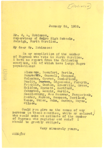 Letter from W. E. B. Du Bois to W. A. Robinson