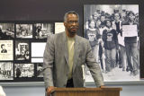 Howard Fuller speaks at a 50th anniversary of Brown vs. Board of Education Conference, April 8, 2004