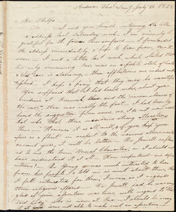 Letter from Charles Payson Grosvenor, Andover, to Amos Augustus Phelps, July 14 1828