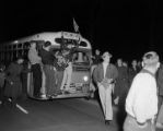 Student anti-integration demonstration on University Avenue in Tuscaloosa, Alabama.