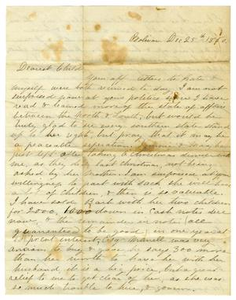 Letter from Maud C. Fentress to her David Fentress, December 25, 1860