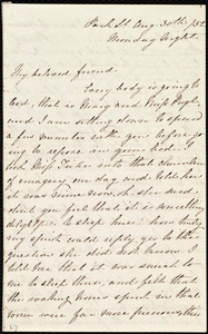 Letter from Emma Michell, Park St[reet], [Bristol, England], to Maria Weston Chapman, Aug. 30th / [18]52, Monday night