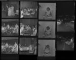 Set of negatives by Clinton Wright including Martha Abby's baby, Mrs. Mabel Hoggard's retirement reception, and car accident on Las Vegas Boulevard, 1970