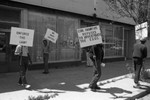 Black Aerospace Workers picketing the office of Congressman Gus Hawkins, Los Angeles, ca. 1987