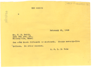 Telegram from W. E. B. Du Bois to William M. Smith