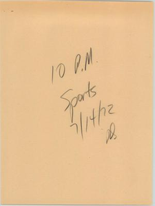 News Script: 10PM sports