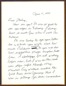 Letter to Sterling Houston - June 11, 1999