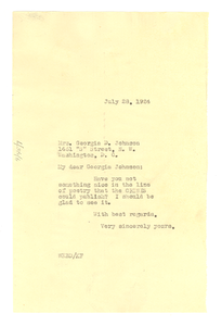 Letter from W. E. B. Du Bois to Georgia D. Johnson