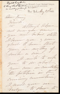 Letter from Elizabeth Cady Stanton, New York [N.Y.], May 25th, 1863