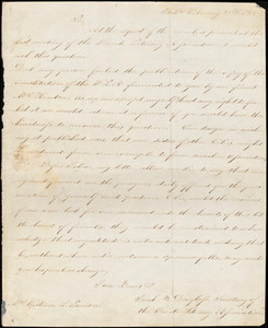 Thumbnail for Letter from Female Literary Association, Phila[delphia, Pennsylvania], to William Lloyd Garrison, 1832 February 29th