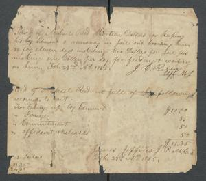 Record of payment from Michael Reed for the imprisonment of a runaway slave named Edmond
