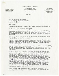 Letter from Ralph Guzman to John J. Herrera - 1955?-05-12