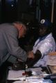 Male nurse performing blood test