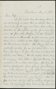 Letter from William Lloyd Garrison, Providence, [R.I.], to Helen Eliza Garrison, Aug. 23, 1868