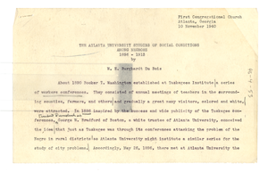 The Atlanta University studies of social conditions among Negroes