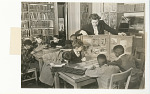 Museum educator working with children