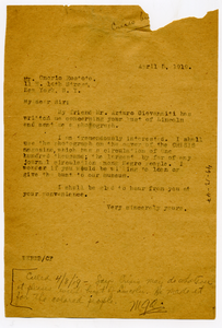 Letter from W. E. B. Du Bois to Onorio Ruotolo