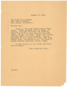 Letter from W. E. B. Du Bois to William H. Houston