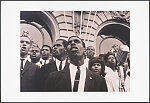 [Youth Choir singing at a civil rights demonstration in San Francisco, California; primarily men, with city hall behind them]