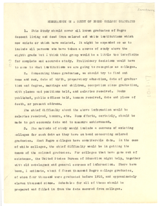 Memorandum on a study of Negro college graduates