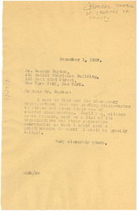 Letter from W. E. B. Du Bois to The Federal Council of the Churches of Christ in America