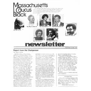 Massachusetts Black Caucus newsletter, September - October 1976.