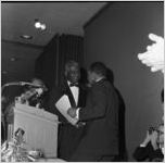 Martin Luther King, Jr. and Benjamin E. Mays at the Nobel Peace Prize recognition dinner, National Conference of Christians and Jews, Dinkier Plaza Hotel, Atlanta, Georgia, January 27, 1965