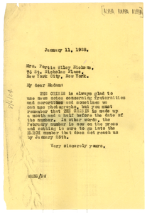 Letter from W. E. B. Du Bois to Alpha Kappa Alpha Sorority