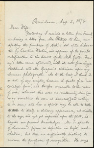 Letter from William Lloyd Garrison, Providence, [R.I.], to Helen Eliza Garrison, Aug. 2, 1874