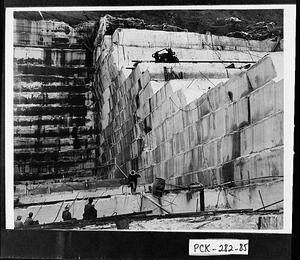 Photograph of worker using jack hammer, Tate, Pickens County, Georgia, ca. 1935