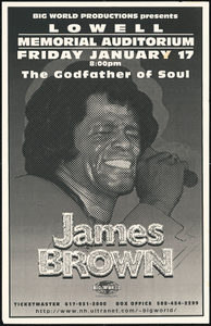 Broadside for a James Brown concert at Lowell Memorial Auditorium